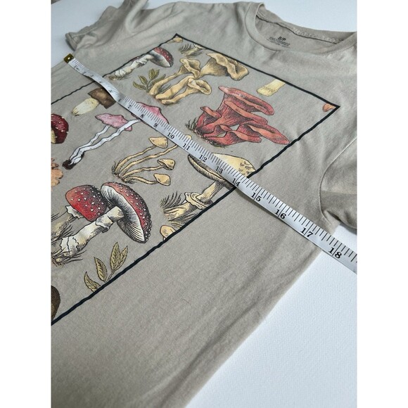 Cottagecore Mushroom Beige Cotton Nature T-Shirt Vintage-Style Womens Small - Picture 4 of 6